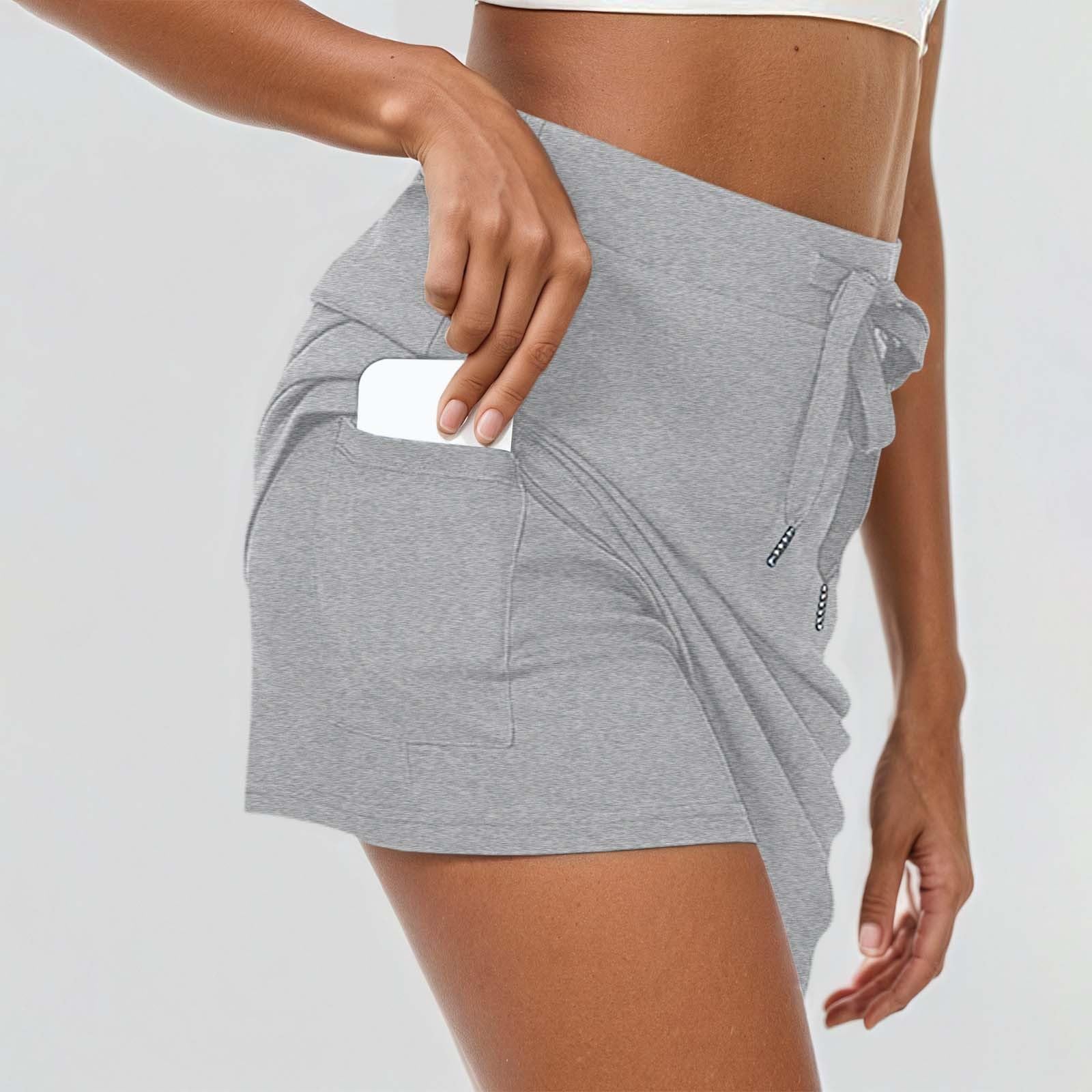 Faldas Pantalón Mujer Verano Cordón Shorts Incorporados Bolsillos Conjuntos Tenis Activos Deportivos