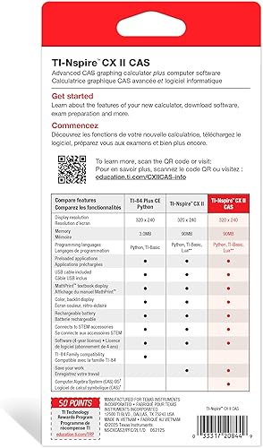 Miniatura 5 de Texas Instruments TI-Nspire CX II CAS - Calculadora graficadora a color con software para estudiantes PCMac