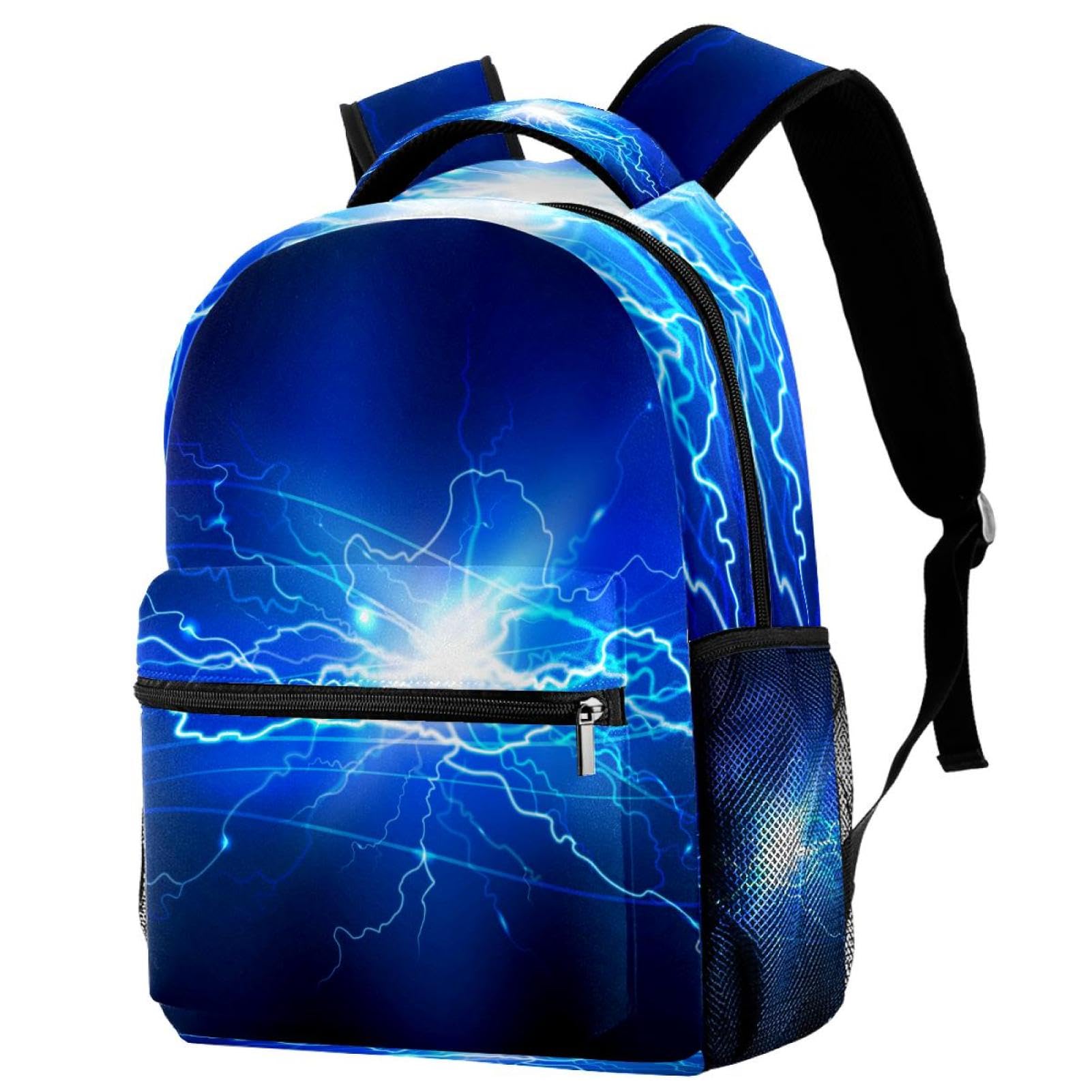 Sac à dos d'école bleu et multicolore 40cm pour ados - 7