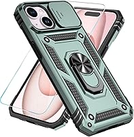 Vista 36 de SunStory Funda compatible con iPhone 15 Pro Max con protector de pantalla HD, cubierta de cámara deslizante y soporte de anillo giratorio