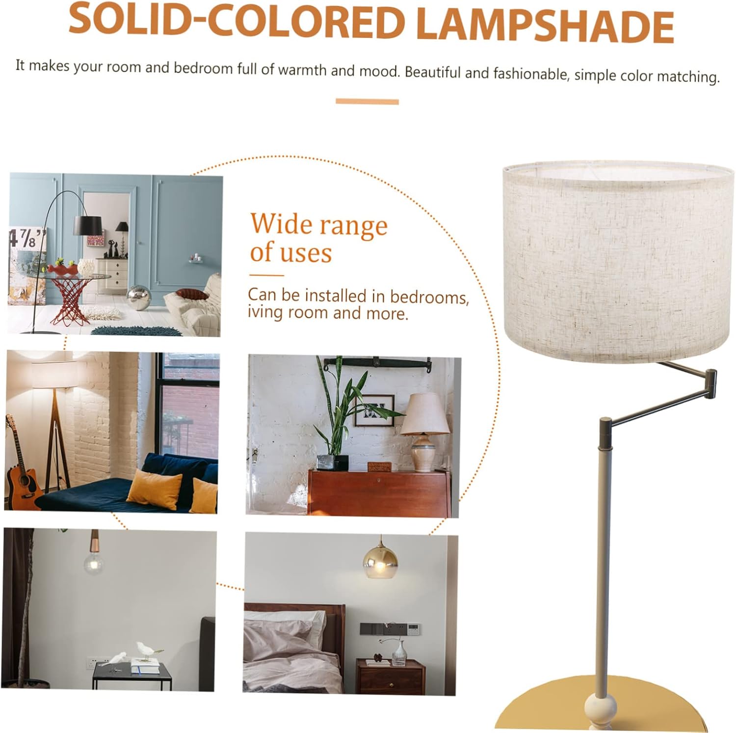 Small Lampshade Cover Chandelier Shade Desktop Lamp Removable Fabric Light Fixture Decor