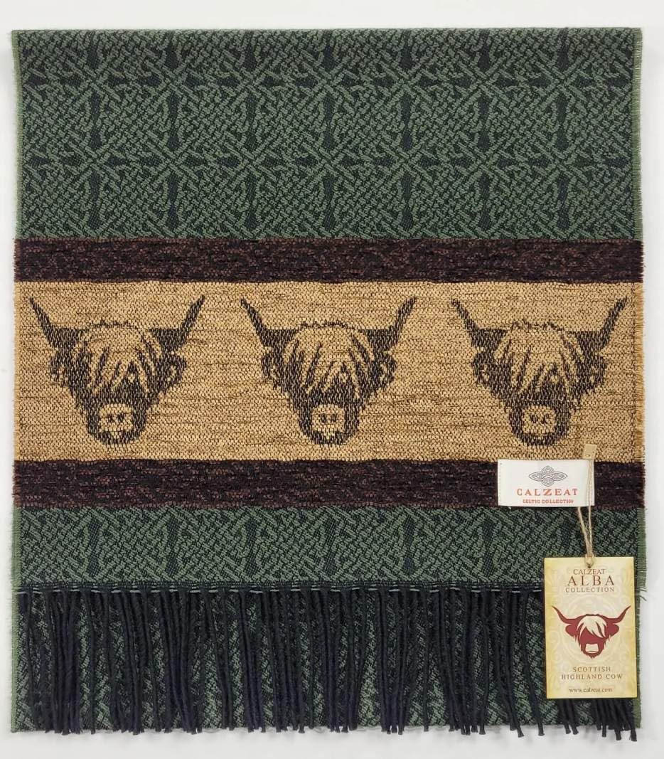 Wool & Chenille Scarf, Made in Scotland, Authentic Scottish Design, Soft, Sustainable fabrics
