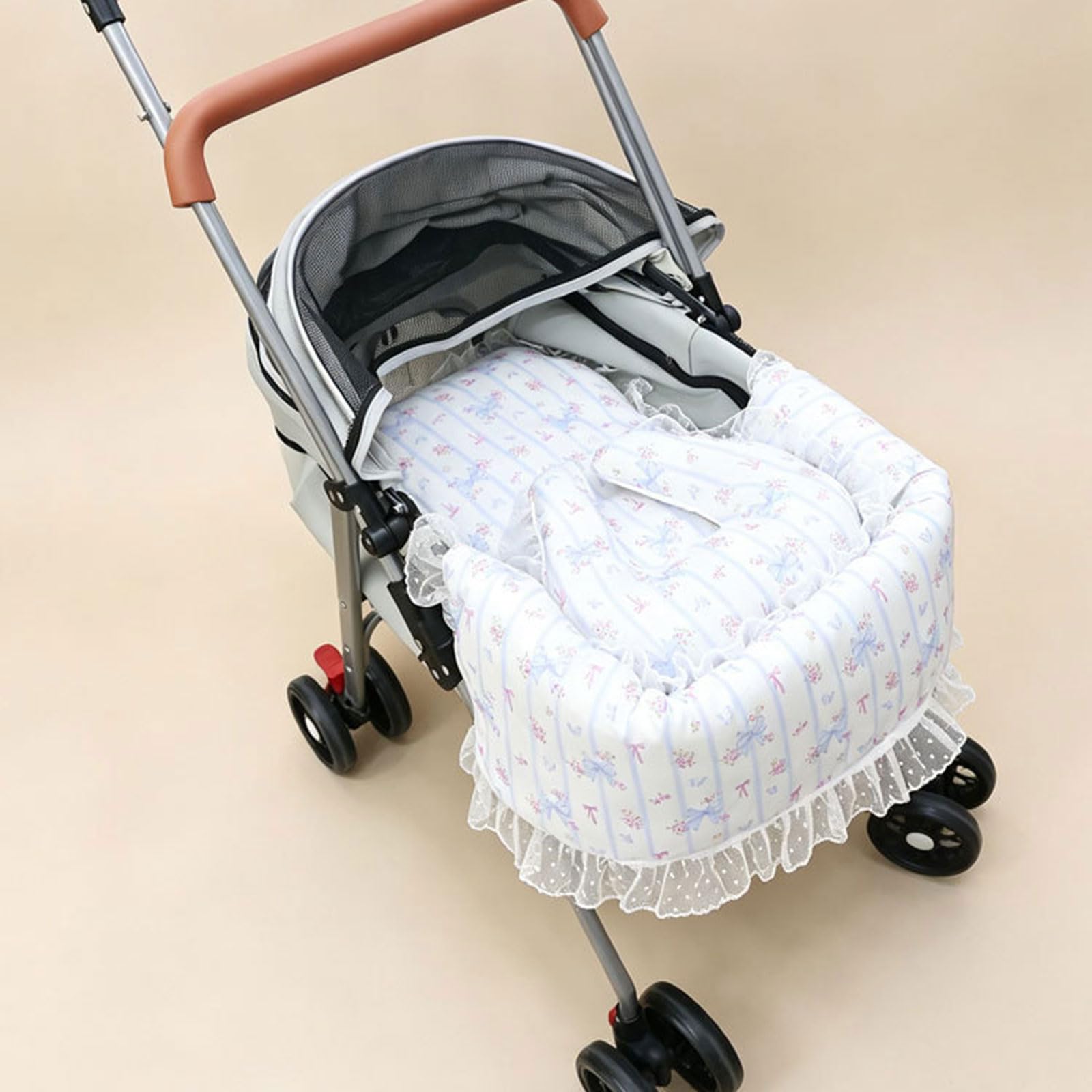 3-teiliges Haustier Kinderwagen Einlage Pad, Kinderwagen Kissen Set, weich gepolsterte Matratzenmatte für Hunde und Katzen, bequemes und waschbares Haustier Kinderwagen Zubehör