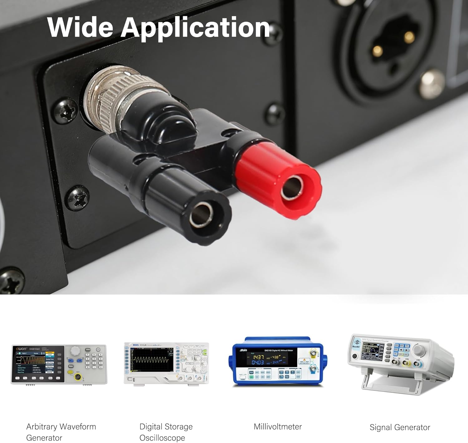 BNC Female to 2×4mm Dual Banana Female Jack Socket Binding Post RF Coaxial Splitter Connector Adapter 2 Pack, BNC Banana Plug Jack for HF Radio Antennas Oscilloscope DVM Communication Test Equipment - Image 5
