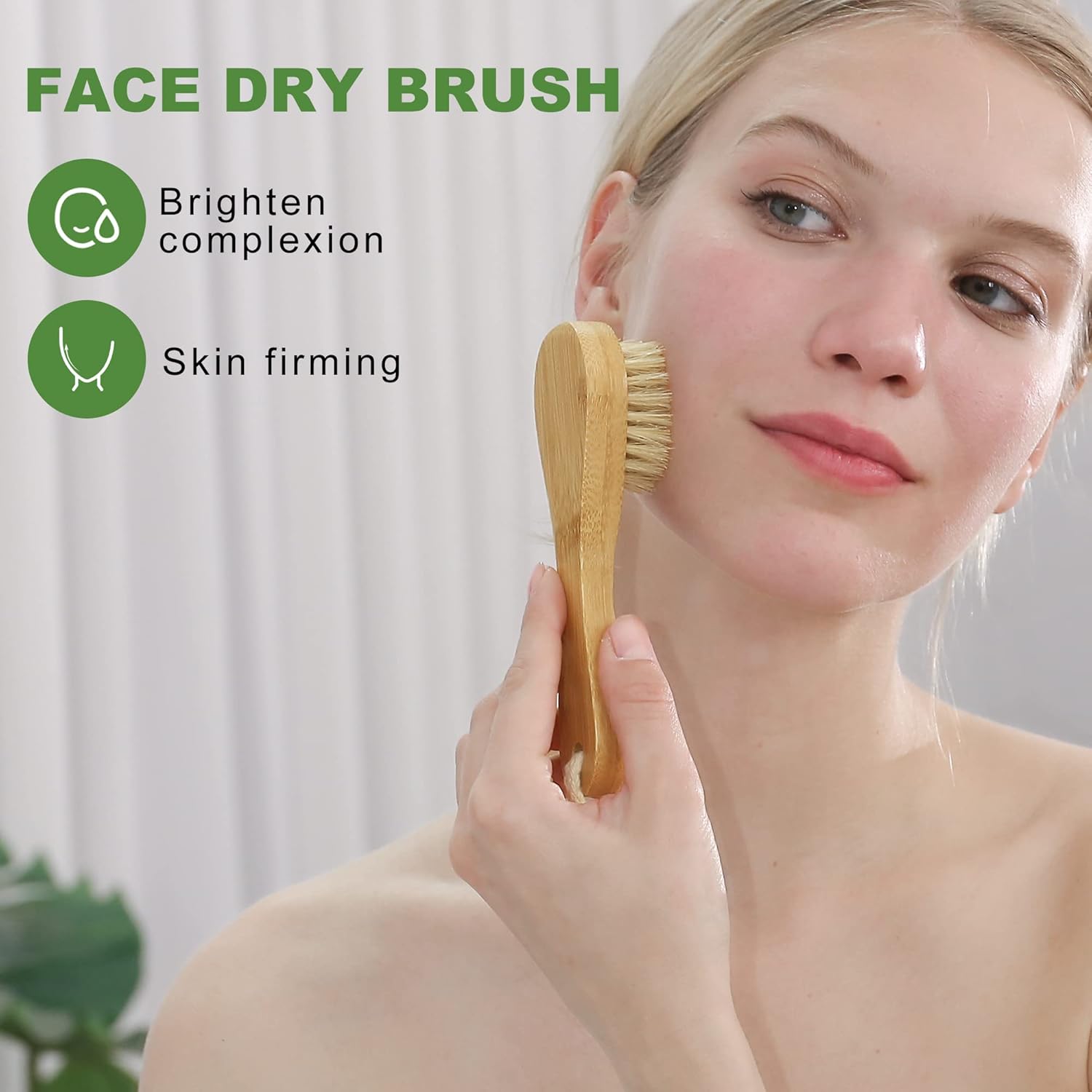 Dry Brushing Body Brush, Natural Boar Bristle Dry Brush, Bamboo Exfoliating Body, Face, Foot, Long Handle Back Scrubber Brush, Meridian Pressure for Lymphatic, Cellulite - Image 5