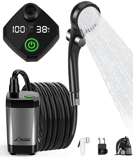 WADEO Portable Shower for Camping, 6000mAh Outdoor Electric Shower Rechargeable