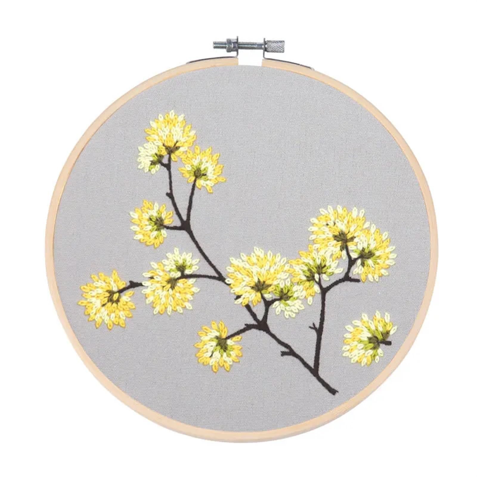 LKLNKVL embroidery, Embroidery Kit， for Beginners with Pattern Threads and Needles(Color 09,With hoop)