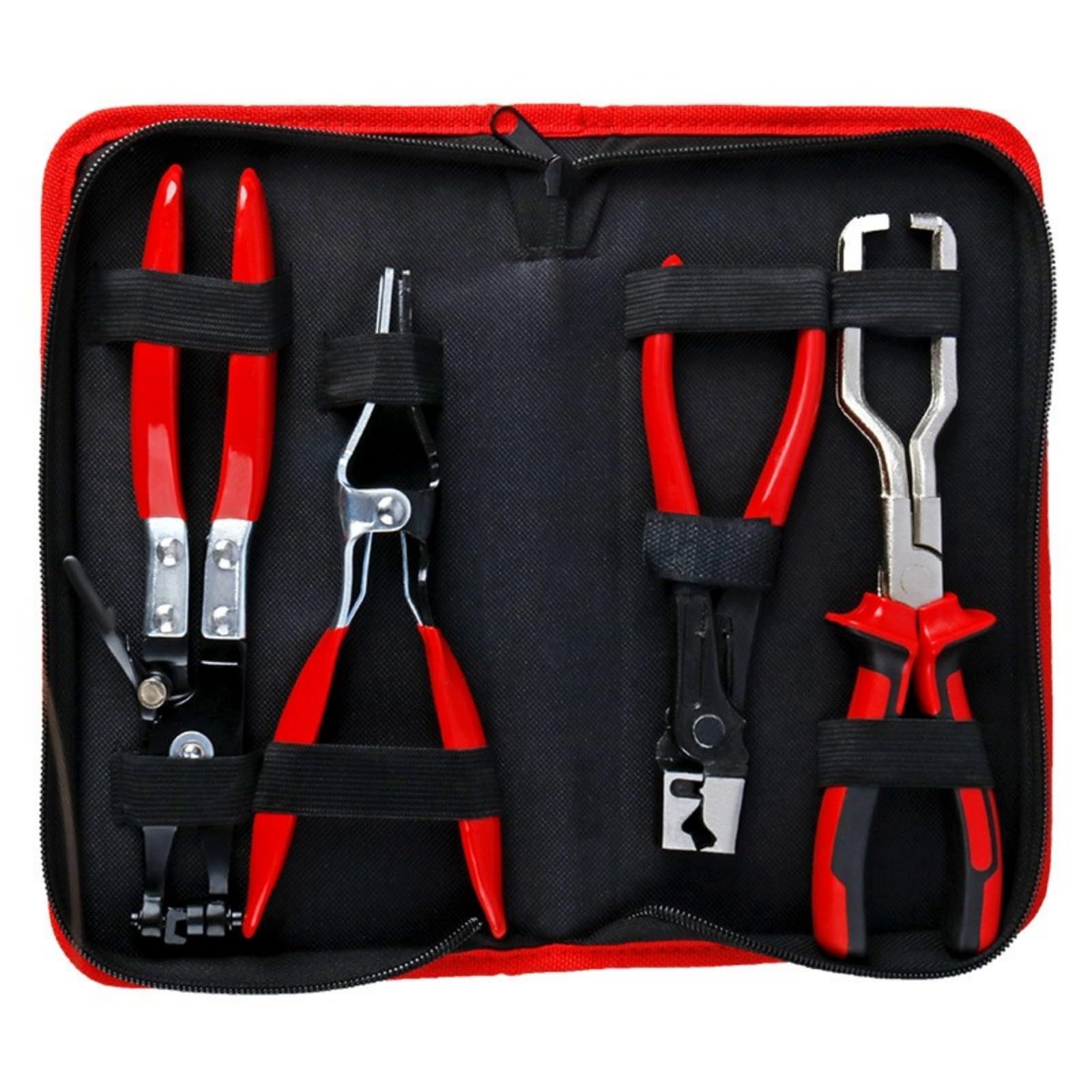 WEILWH 4PCS Alloy Hose Clamp Pliers Set With Storage Bag For Automotive Repair And Maintenance Pneumatic Tool