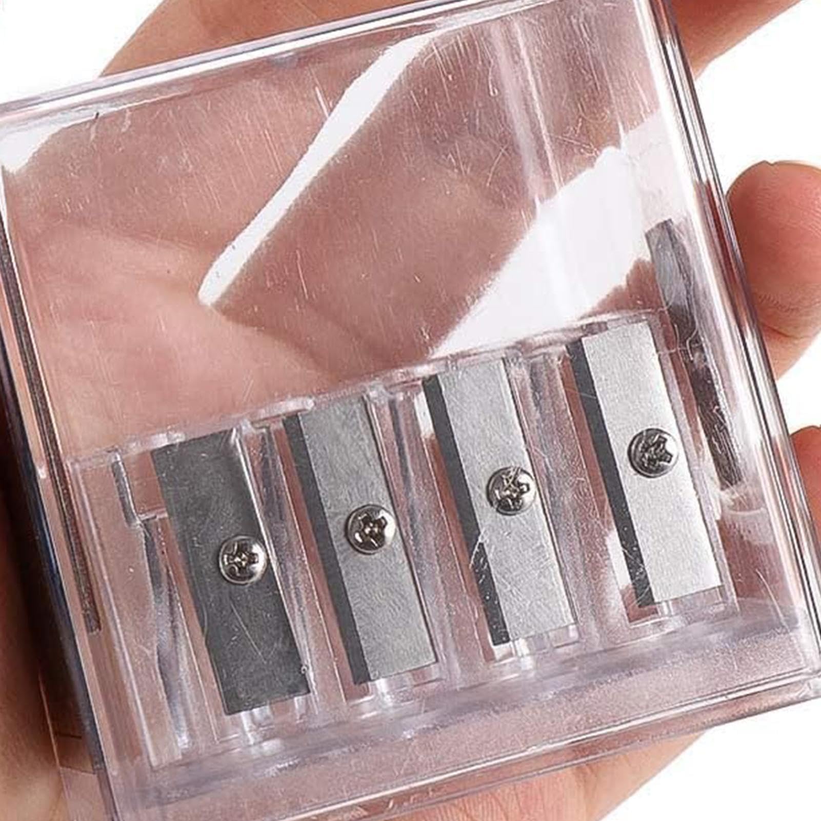 Temperamatite Trasparente A 4 Fori, Punta Lunga, In Plastica, Per Matite Standard E Da Falegname, Ideale Per Artisti E Schizzi