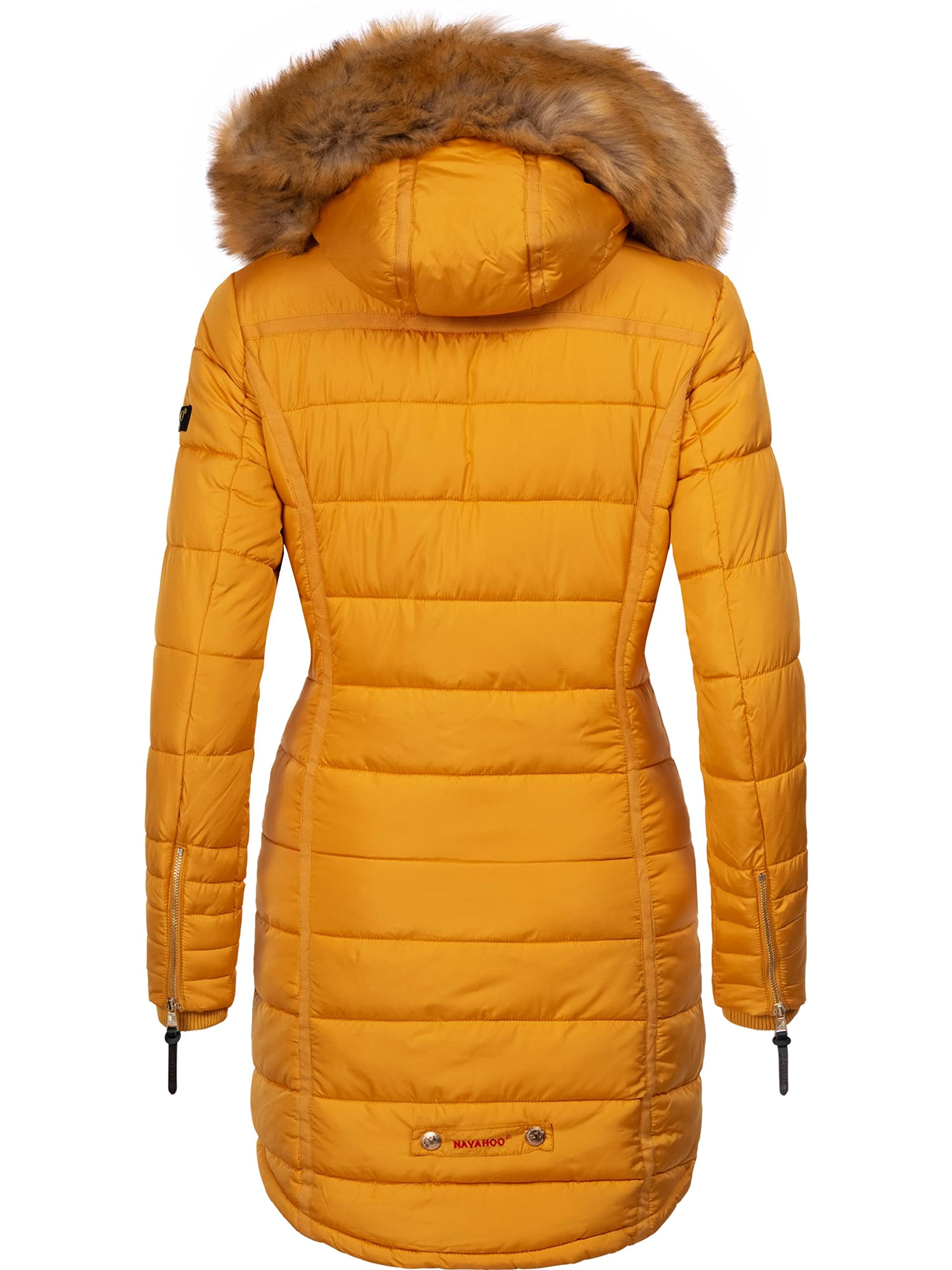 Navahoo Papaya Abrigo Guateado extralargo de Invierno para Mujer con Capucha de Pelo sintético 12 Colores XS-XXL