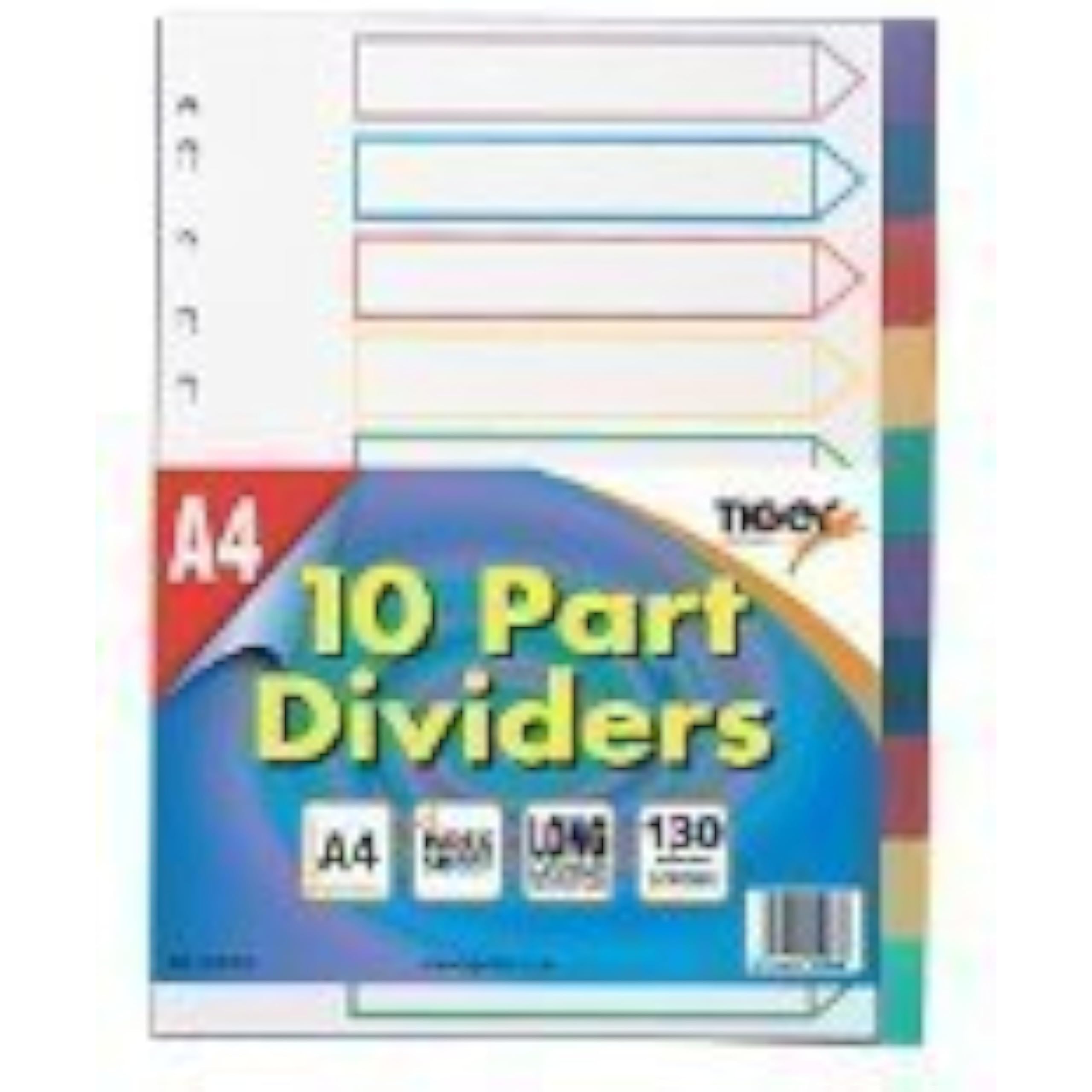 5 X Tiger A4 plastic subject dividers 10 part x 1 set