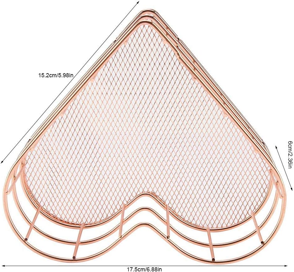 Gold Wire Basket for Desk, Wire Storage Baskets Metal Organizing Basket Cosmetic Storage Holder Desktop Decor for Bathroom Laundry Room (Rose Gold)