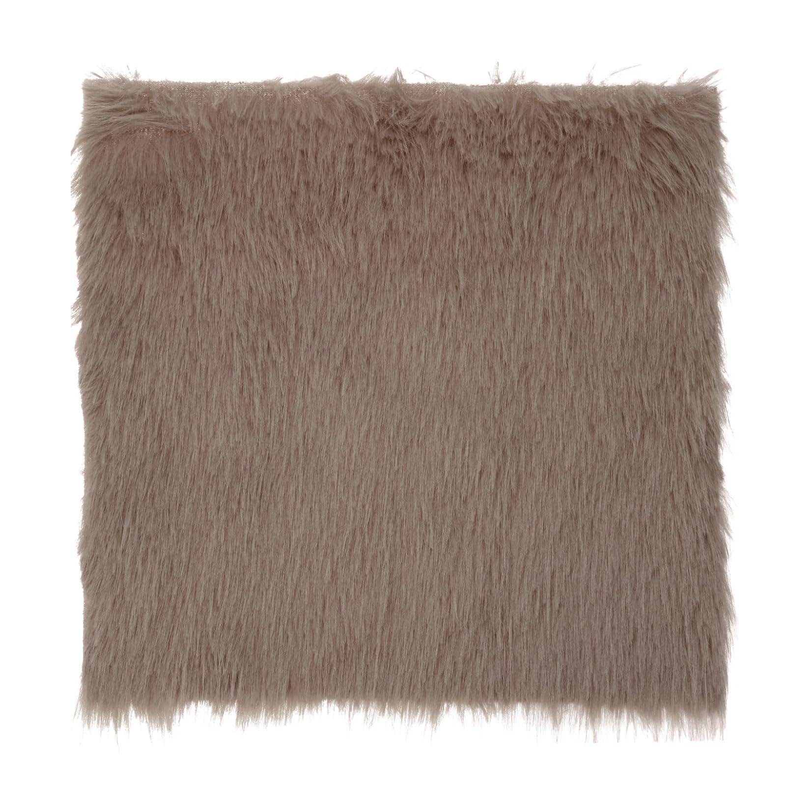 DMiotech 14"x14" Brown Faux Fur Square Fabric, Fluffy Faux Fur for Crafts Gnomes, Animal Costumes, Cushions