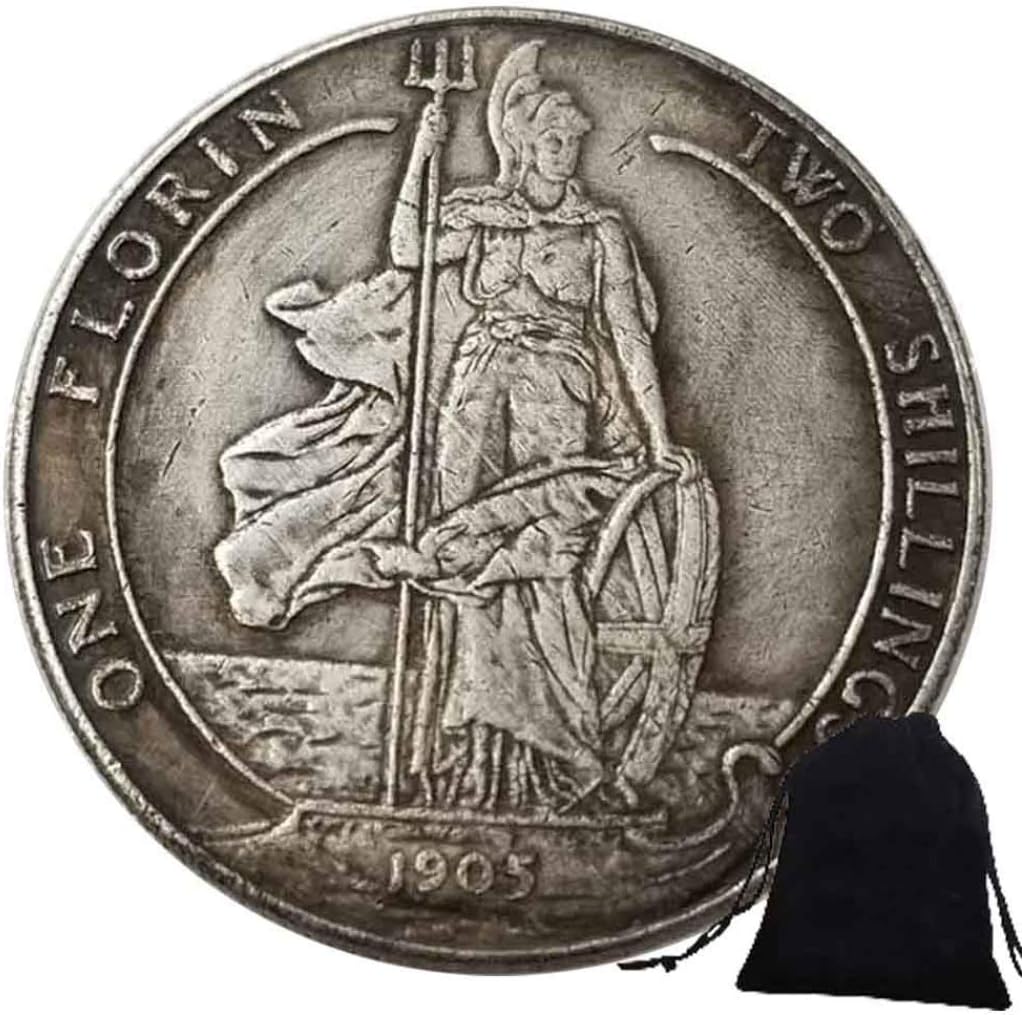1905 British Nickel Old Coins- Florin-Edward VII Crown Coins UK Old Coins - Uncirculated Commemorative Coin - History of UK Coins Gift Bag