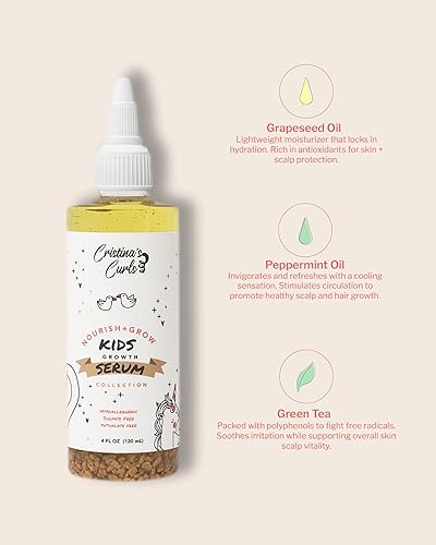 Miniatura 3 de Cristina's Curls Suero para el cuero cabelludo para niños cuidado diario ligero para calmar la sequedad y nutrir las raíces