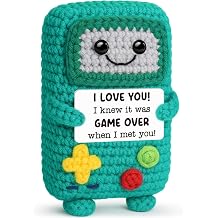 Busy Gaming Life Anniversary Romantic Gifts for Women Men,Birthday Long Distance Couple Gifts for Him Her, I Love You Gift for Wife Husband, Positive Handmade Crochet Present
