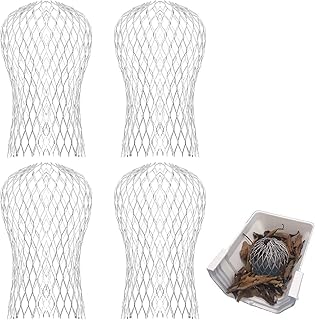 Gutter Downspout Guard, 4PCS Aluminum Down Pipe Filter Mesh Gutter Guards Expandable Leaf Strainer Gutter Screen Covers Down Pipe Protectors