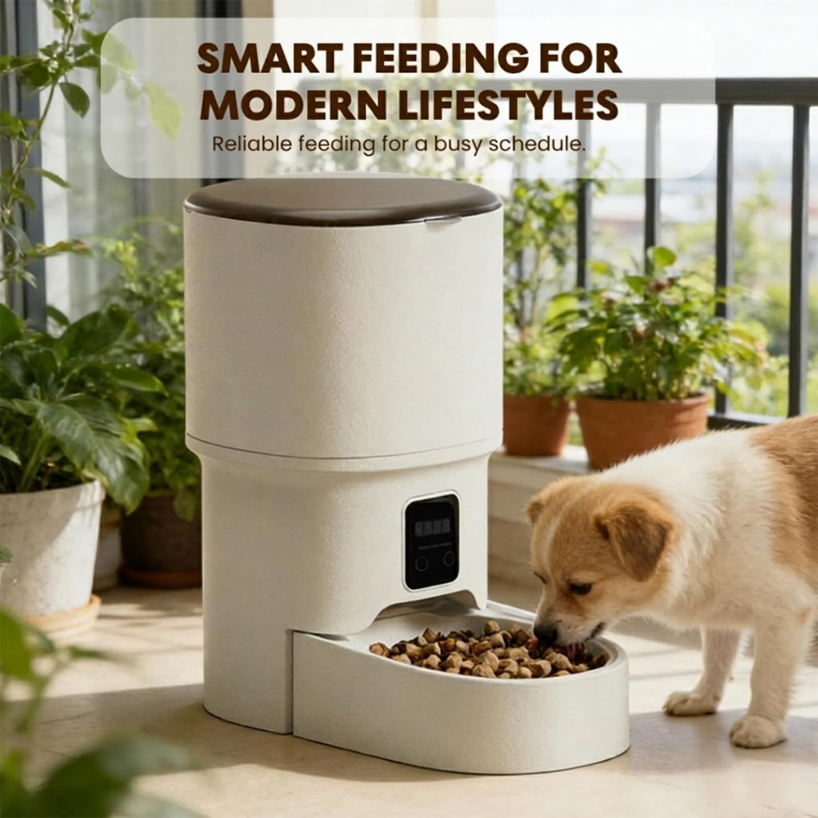Comedero automático para Mascotas de 4 L: dispensador programable de Comida para Gatos y Perros con Control de porciones, alimentación Dual y Tapa con Cierre de Seguridad.