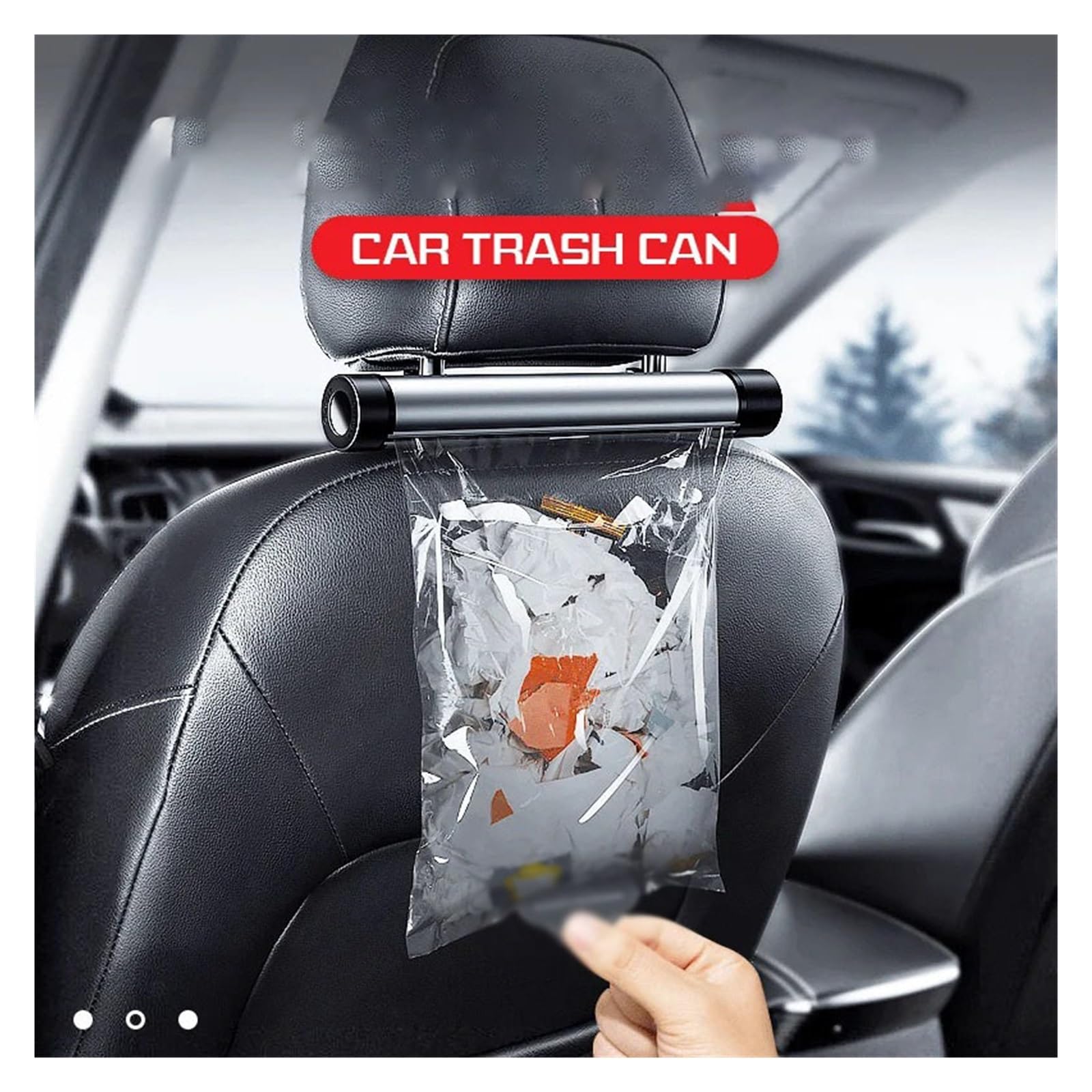 Organisateur de Poubelle de Voiture Suspendu avec Sacs Organisateur de Voiture à clipsage Compact Conteneur de Poche for Tige d'appui-tête Poche arrière Bin(Brown)