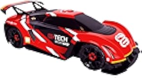 Sunny Days Entertainment Lights and Sound Full Throttle Race Car, Push Pedal to Race, Motorized Red Sports Car for Kids