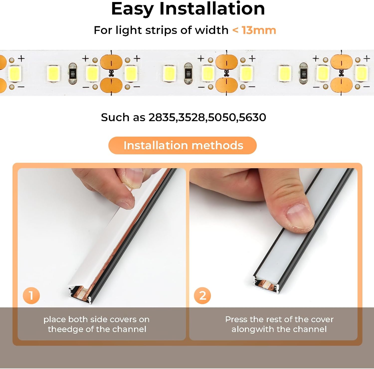 VST 20pack 3.3ft LED Channel, U Shape Led Diffuser Channel, LED Aluminum Channel System with Milky Cover, End Caps and Mounting Clips, Aluminum Profile for LED Strip Light Very Easy Installation