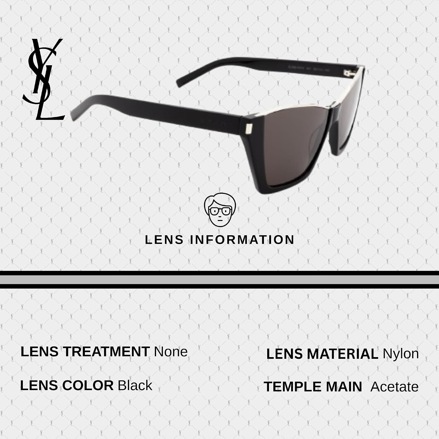 Saint Laurent SL 369 KATE Cat-Eye Shape Sunglasses With Eyewear Kit Bundle - High Bridge Fit - Women's Designer Sunglasses