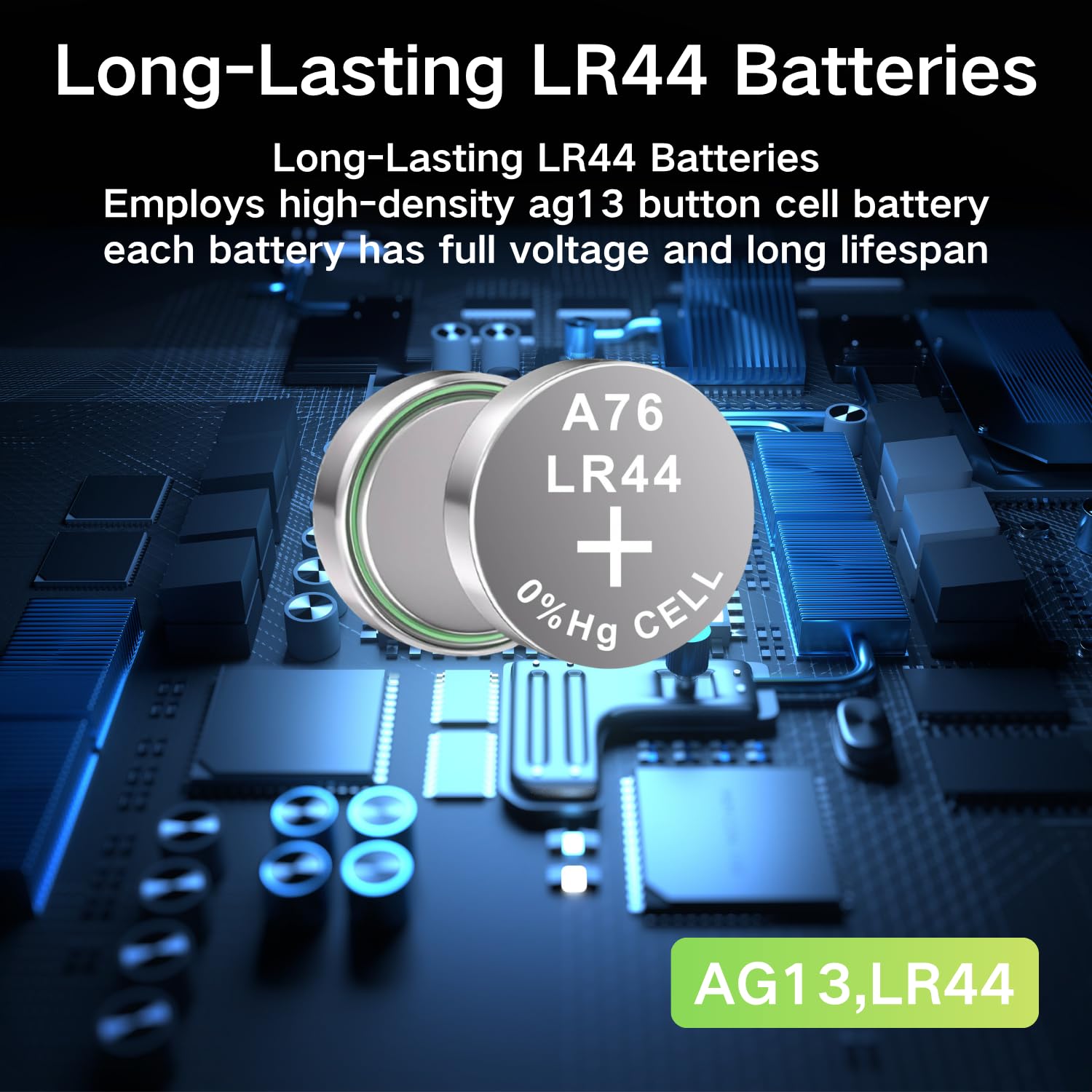 Toyohira LR44 - Confezione da 20 batterie alcaline a bottone AG13 357 303 SR44 A76 da 1,5 V per giocattoli e dispositivi elettronici