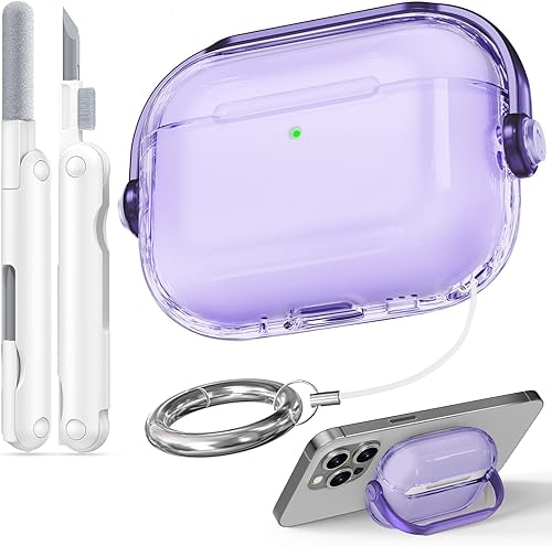 Miniatura 30 de Funda para Airpods Pro 3, fundas de bloqueo de seguridad para Apple Airpod Pro 3 (2025) con soporte para teléfono y kit de limpieza, protección