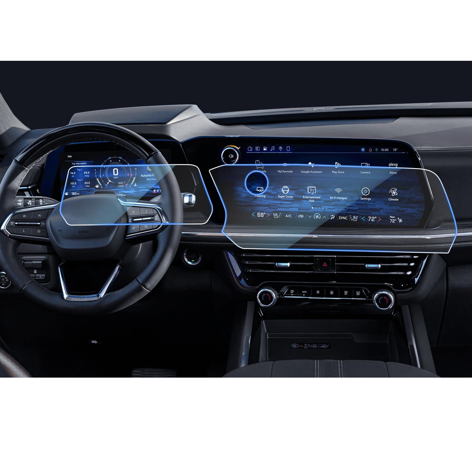 CDEFG 2Pcs for 2026 Chevy Tahoe Suburban Screen Protector Tempered Glass