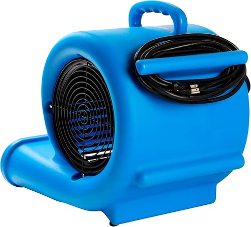 Miniatura 5 de Mounto Ventilador de secado de suelo Air Mover de 13hp de 2000 cfm, motor de aire de 3 velocidades con salida GFCI doble, cable de alimentación de