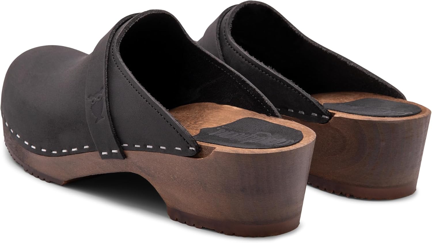 Sandgrens Handmade Swedish Wood Clogs for Women, Low Heel Mule | Tokyo - Image 4