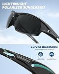 Lunettes de soleil polarisées KALIYADI pour hommes, lunettes de soleil sportives avec protection UV400 pour la course, la pêche, le golf