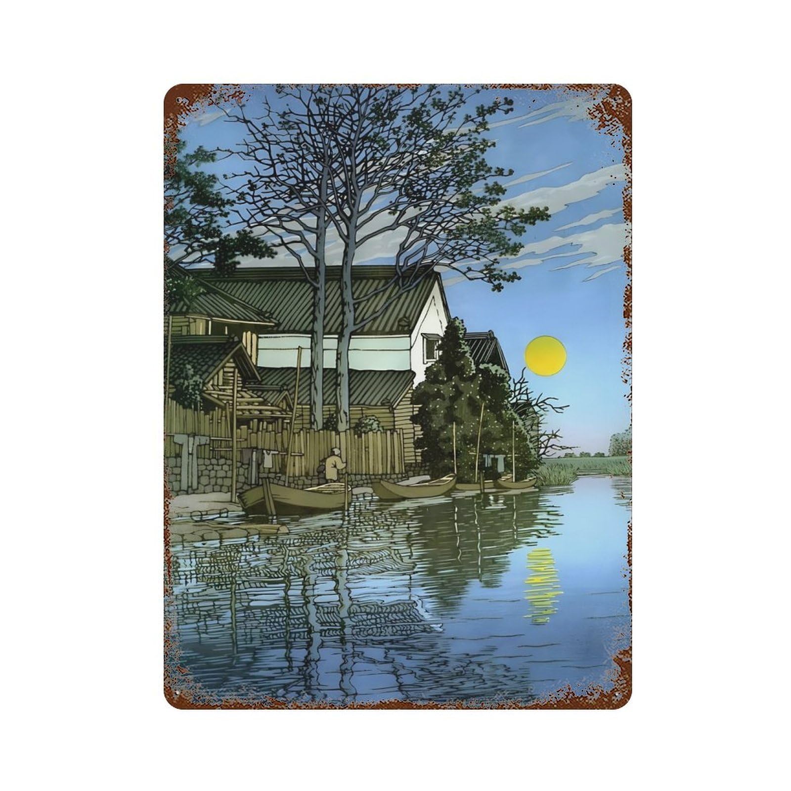 xiaoxiaoshen Hasui Kawase (15) Wall Decor Art Metal Tin Poster Modern Home Decor Art Home Bar Shop Decorations Vintage Sign 40x30cm
