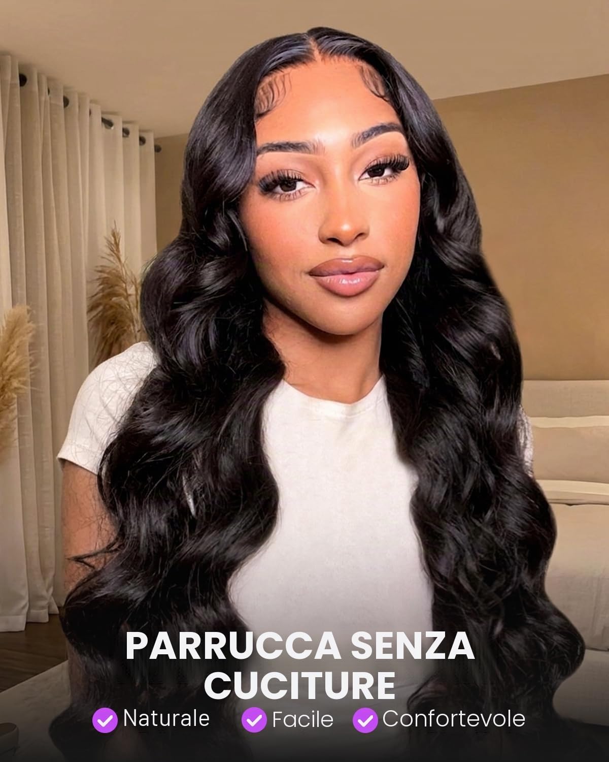 Parrucca Capelli Umani 13x4 HD Lace Front Wigs Unprocessed Brazilian Virgin Hair Pre Cut Lace Upgraded No Glue Bleached knots Body Wave Human Hair Wig for Women Natural Color 22 Pollici