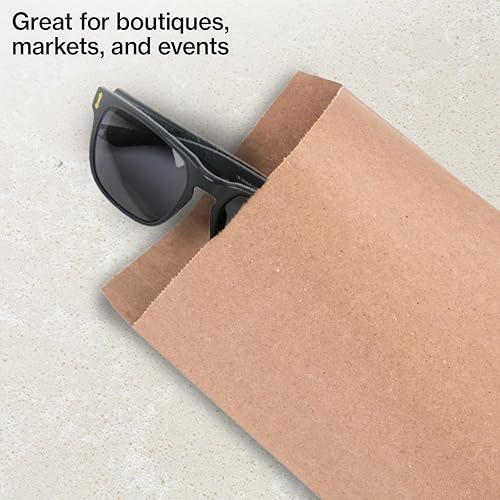 Miniatura 4 de SSWBasics Bolsas de mercancía medianas de papel kraft natural – 8.5 pulgadas de ancho x 11 pulgadas de alto – Caja de 1000 – Bolsas de papel para