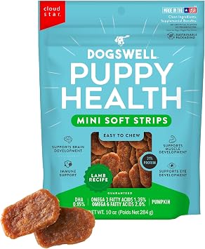 Dogswell Lifestage Puppy Treats Mini Soft Strips Lamb, 10 oz. Bag