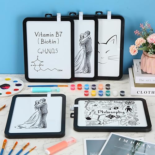 Miniatura 3 de Outus Mini pizarra blanca de 8.5 x 11 pulgadas, mini pizarra blanca magnética pequeña pizarra blanca de doble cara, mini pizarra blanca para