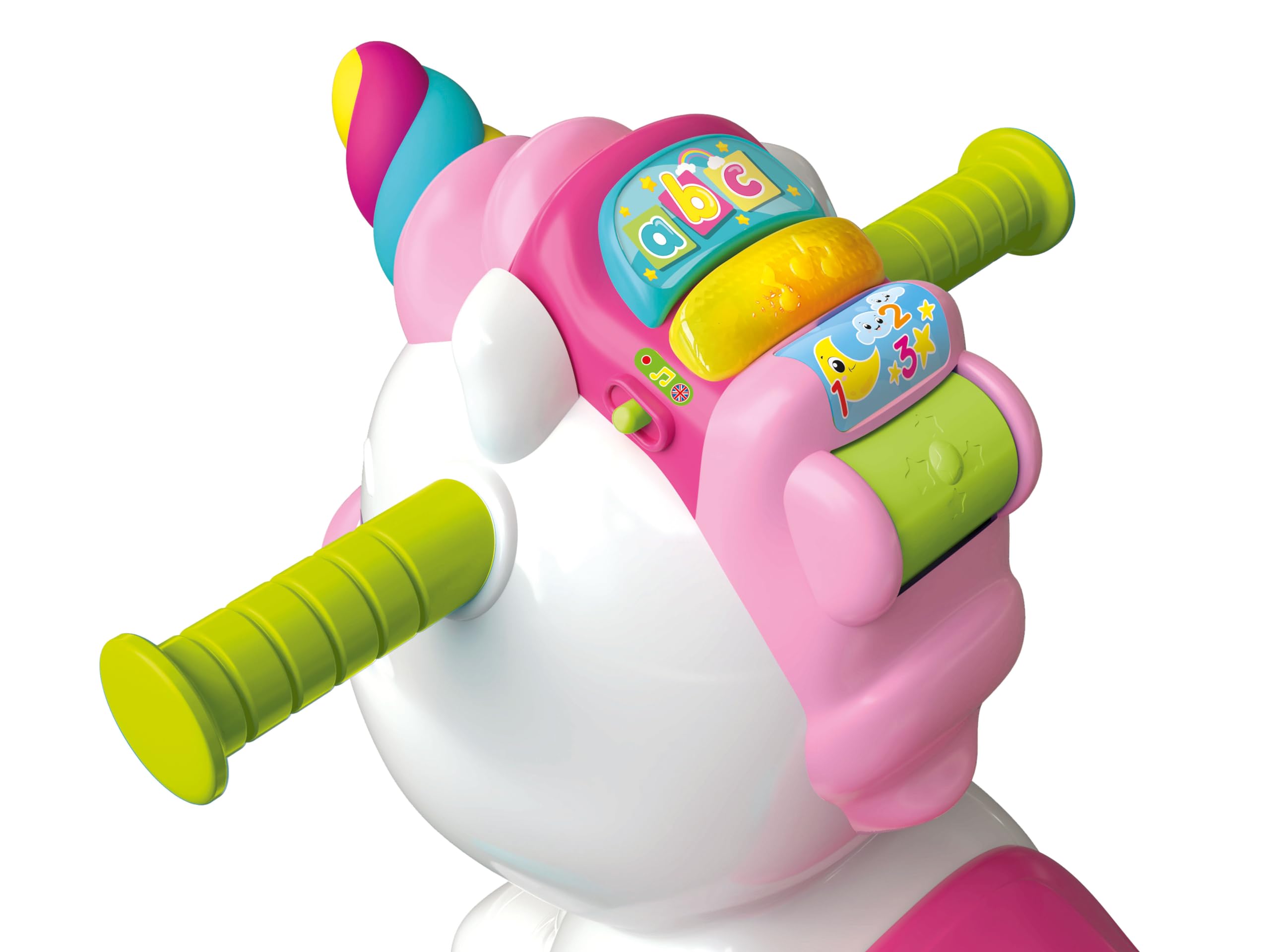 Clementoni 61555 La Licorne à Bascule avec Musique, Chiffres, Lettres, pour bébés à partir de 12 Mois