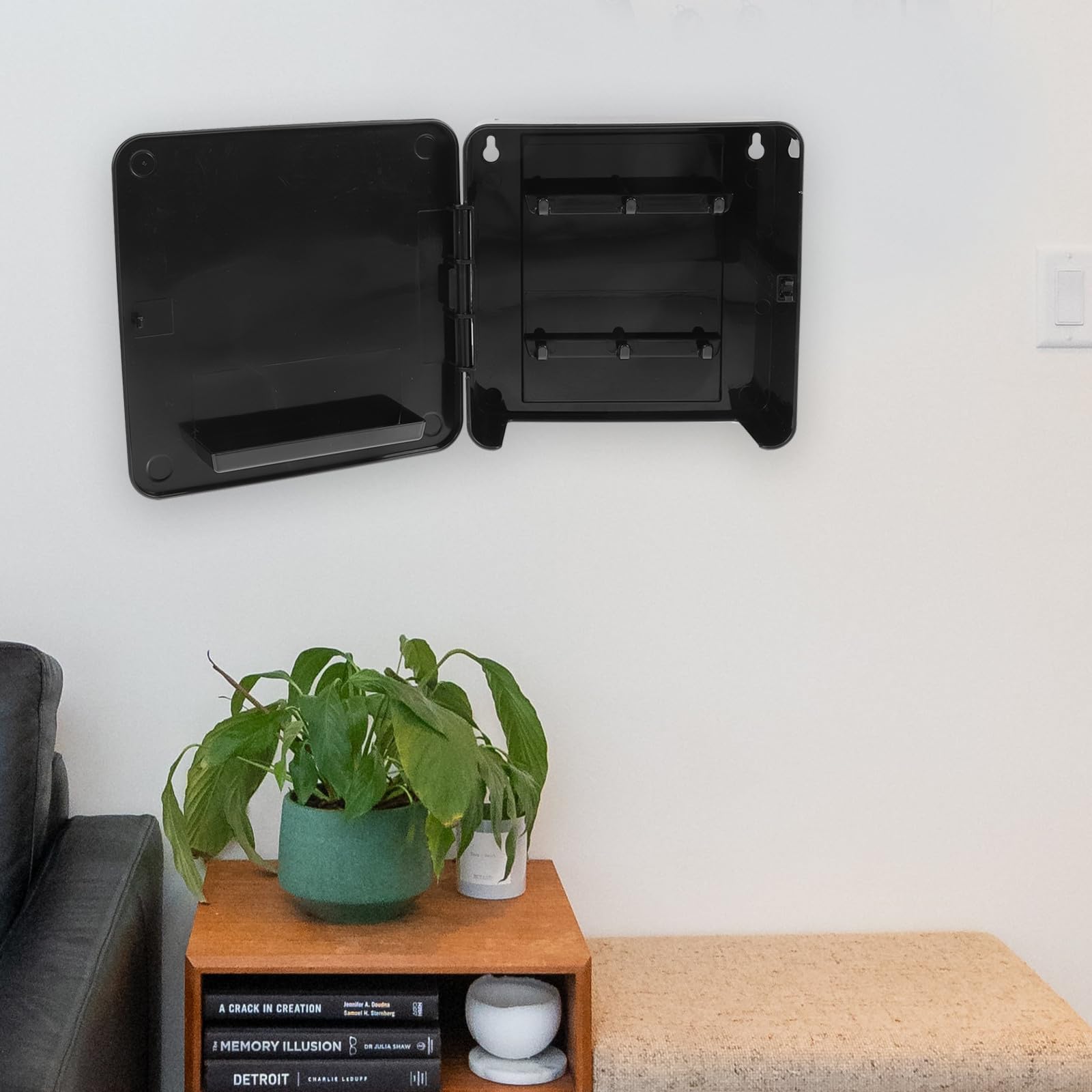 Toyvian Portachiavi da Parete Moderno in Plastica Nera Calamite Potentissime, Gancio Magnetico Multifunzionale per Casa e Ufficio, Design Semplice ed Elegante