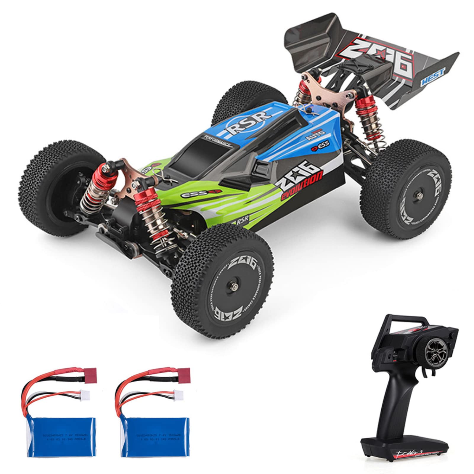 LAURAGRC Car XKS 144001 1/14 RC Car High Speed Racing Car 1500mAh Battery 60km/h 2.4GHz RC Buggy 4WD Off-Road Drift Car RTR