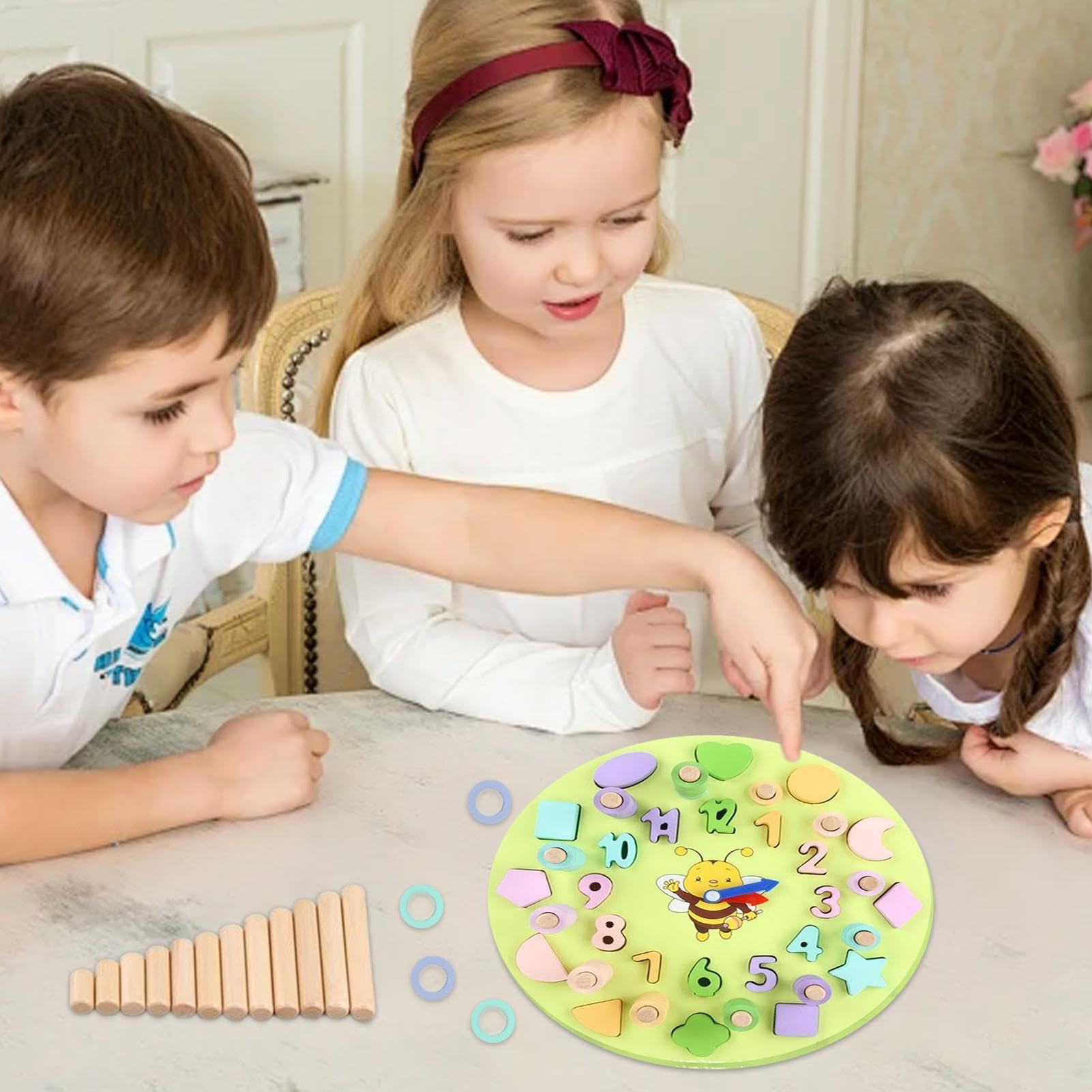 Reloj Educativo, Reloj de Juguete - Juego de emparejamiento de | Formas numéricas de Reloj de Aprendizaje Todo en 1 - Reloj Color Número Matemáticas Material didáctico, Actividades de