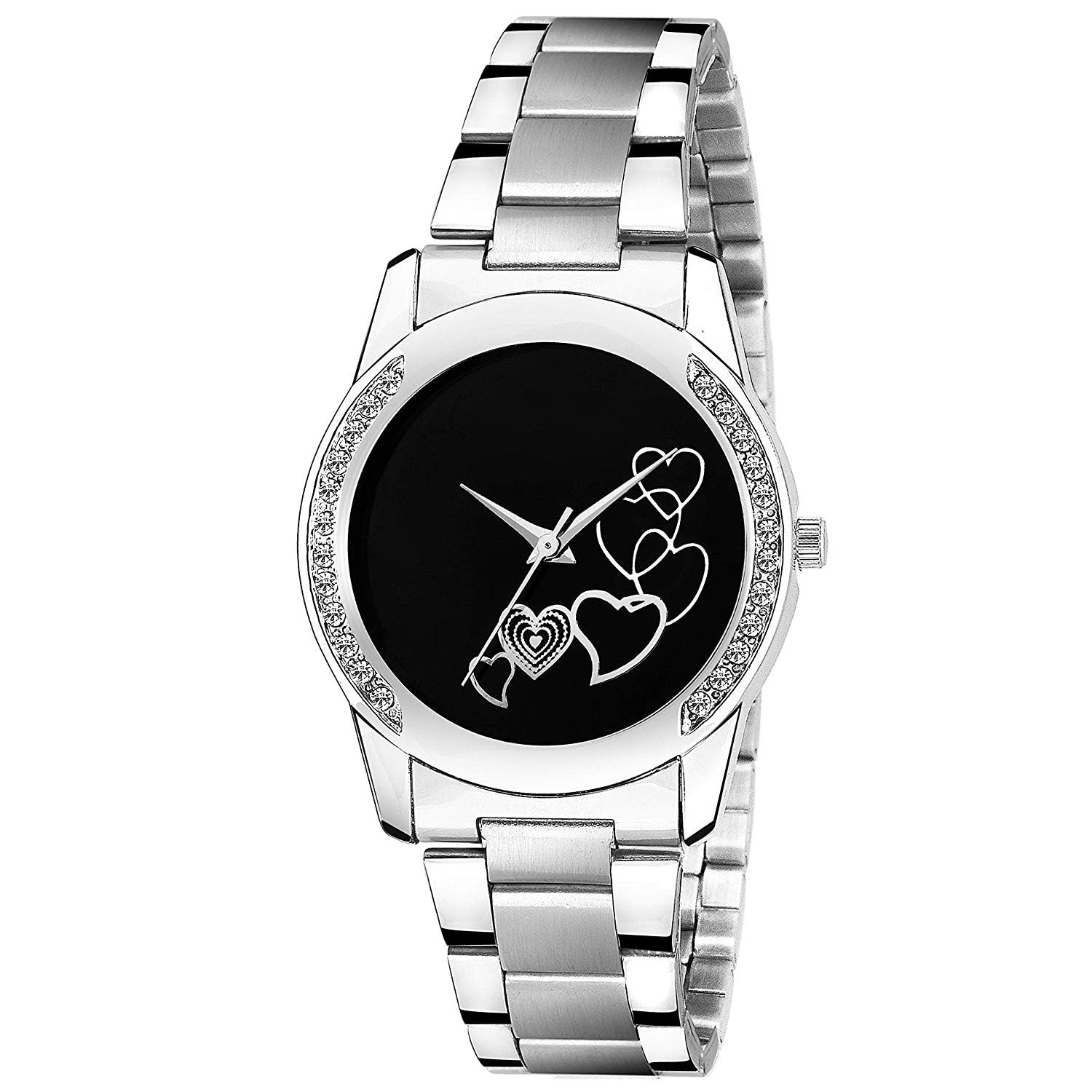 Womens Black Dial Analog Wrist Watch with Stainless Steel Chain (B0D7PS3RQ9) Amazon Price History, Amazon Price Tracker