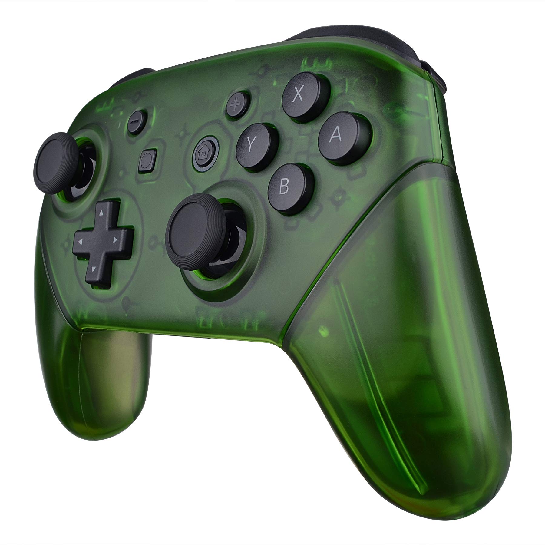 eXtremeRate Cover Custodia Grip Case Guscio Joystick Scocca Ricambio per Nintendo Switch PRO Controller-Controller Non Incluso(Trasparente Verde)