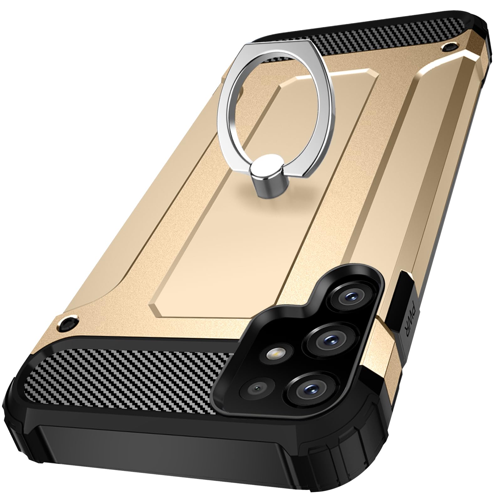 Galaxy A32 5G ケース リング 衝撃吸収 耐衝撃 落下防止 米軍MIL規格 スタンド機能 PC+TPU 二重構造 防塵 薄型 軽量 360度回転 全面保護カバー Galaxy A32 5G ケース リング付き 耐久 おしゃれ 人気 金 RP12-GJZH-A32-5G-JIN