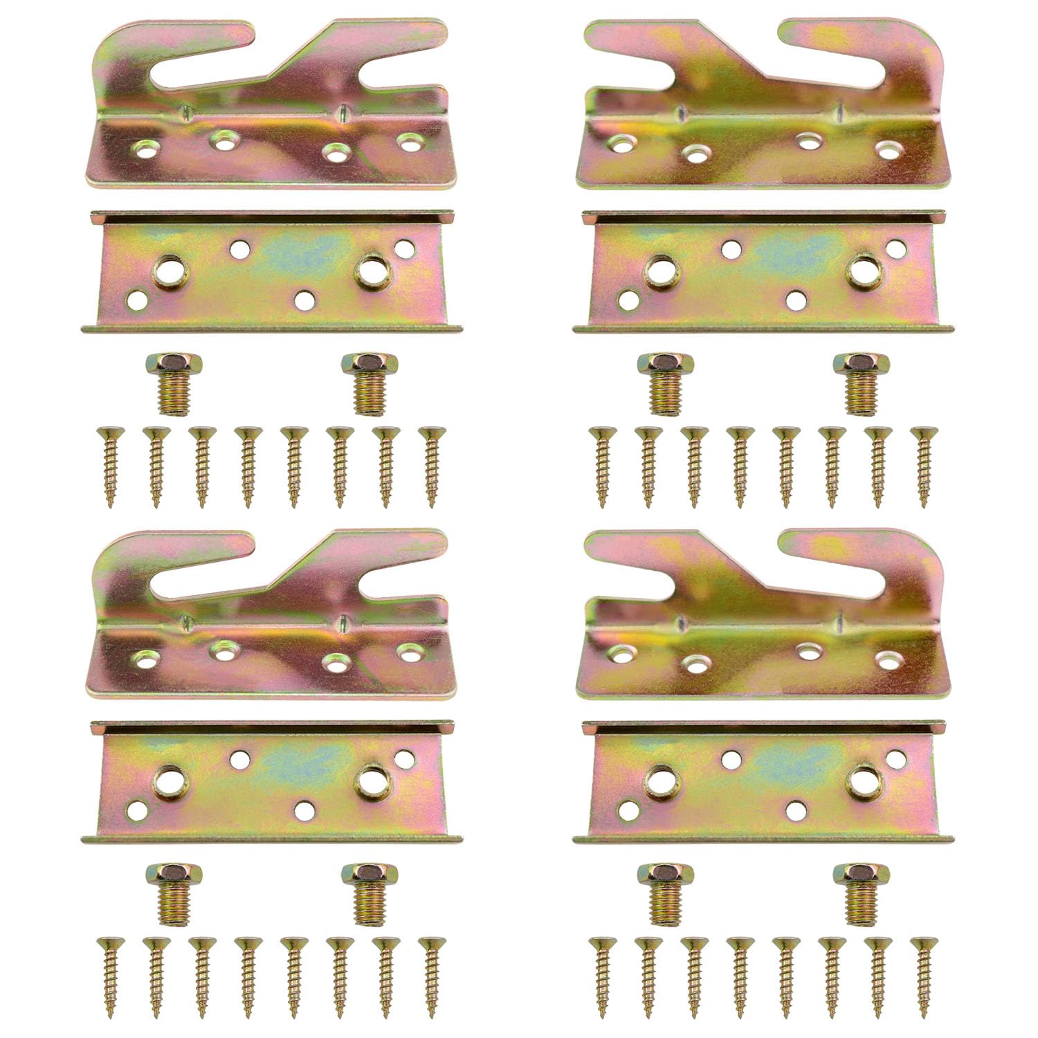 Lovelysp Bed Frame Brackets Headboard and Footboard Fixing Fittings Bed Frame Hardware Brackets with Mounting Screws Heavy Duty Non-Mortise Bed Rail