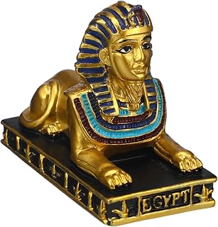 WINOMO Egyptian Sphinx Figurine Statue Sphinx of Giza Decoration Vintage Antique Home Office Table Decorations Ornaments Black Gold