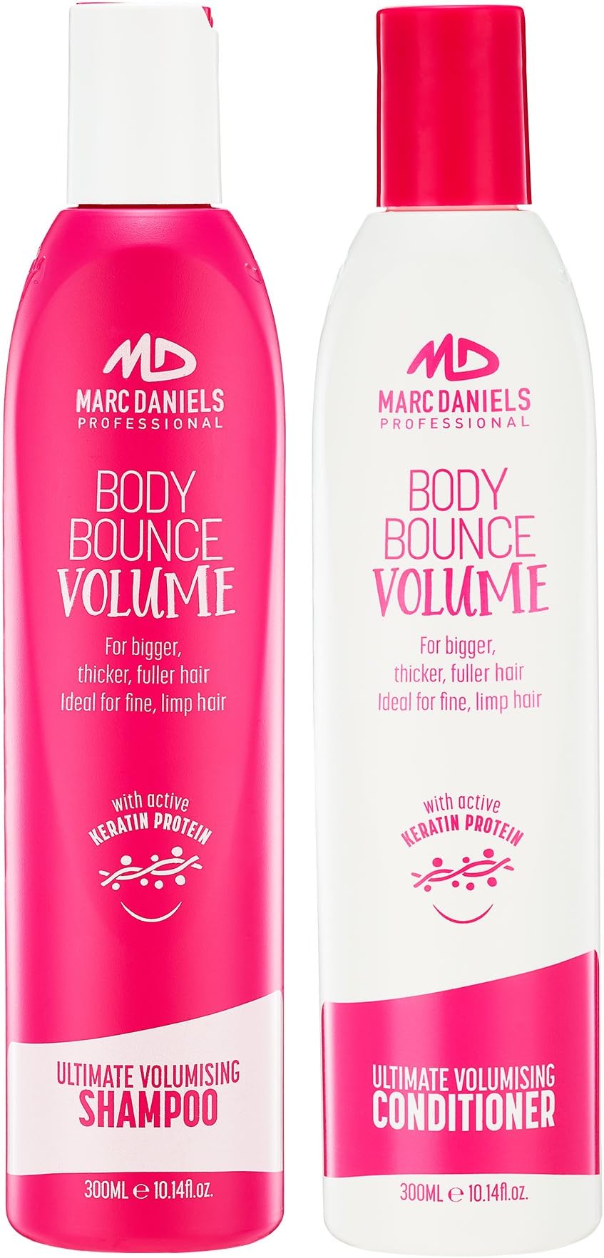 Volumizing Shampoo & Conditioner Set - Sulfate Free with Keratin Protein for Thicker, Fuller Hair - Repairs & Hydrates All Hair Types including Color Treated Hair MARC DANIELS Professional