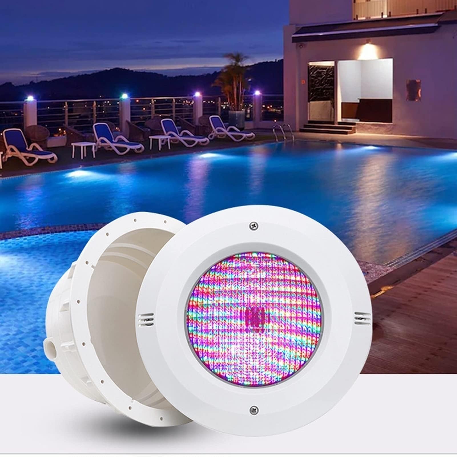 Foco Piscina - Foco LED Subacuático, con nicho ABS Luz subacuática impermeable 12V IP68, reemplazo LED Par56 para luz subacuática halógena, iluminación subacuática LED/para piscina de vinilo ( Color :