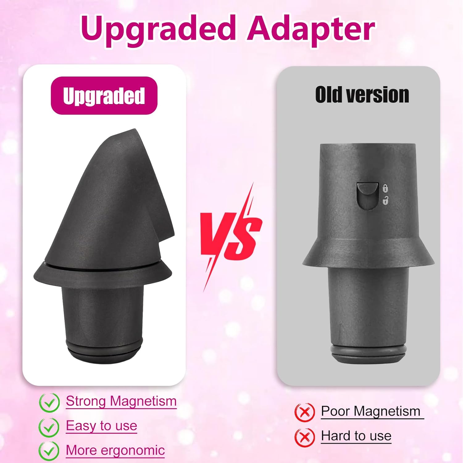 1 Pair 30mm/1.2 Inch Long Hair Curling Barrels for Dyson Airwrap Styler Attachment, with 2 Upgraded Adapter for Convert Curling Iron Into A Hair Dryer HD01 HD02 HD03 HD04 HD07 HD08 HD15 HD16
