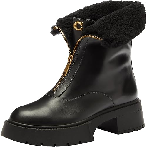 COACH womens Leah Platform Zip Bootie